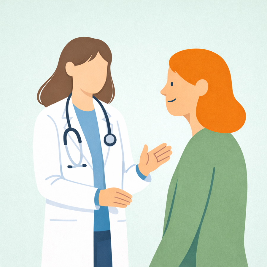 Professionista sanitario e paziente in dialogo